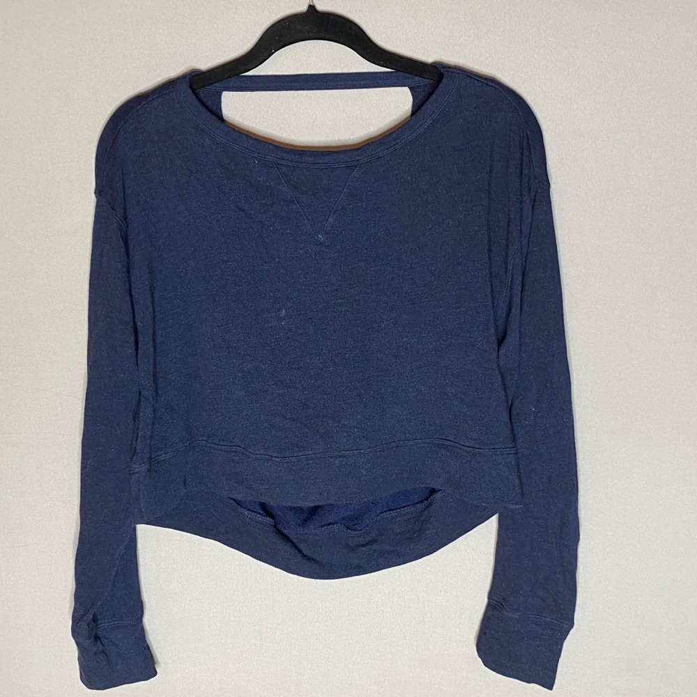 BCBG open drape-back cropped sweatshirt